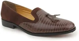 LIBERTYZENO Mens Genuine Leather Adults Tassel Loafer Slip On Dress Shoes for Prom Graduation