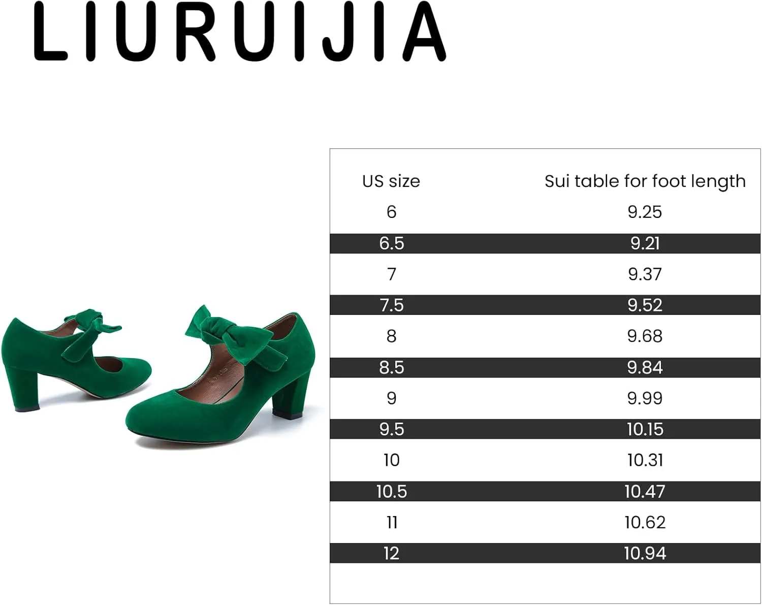 LIURUIJIA Women's Bow Mary Jane Low Block Heel Pumps Round Toe Ankle Strap Wedding Evening Party Dress Shoes