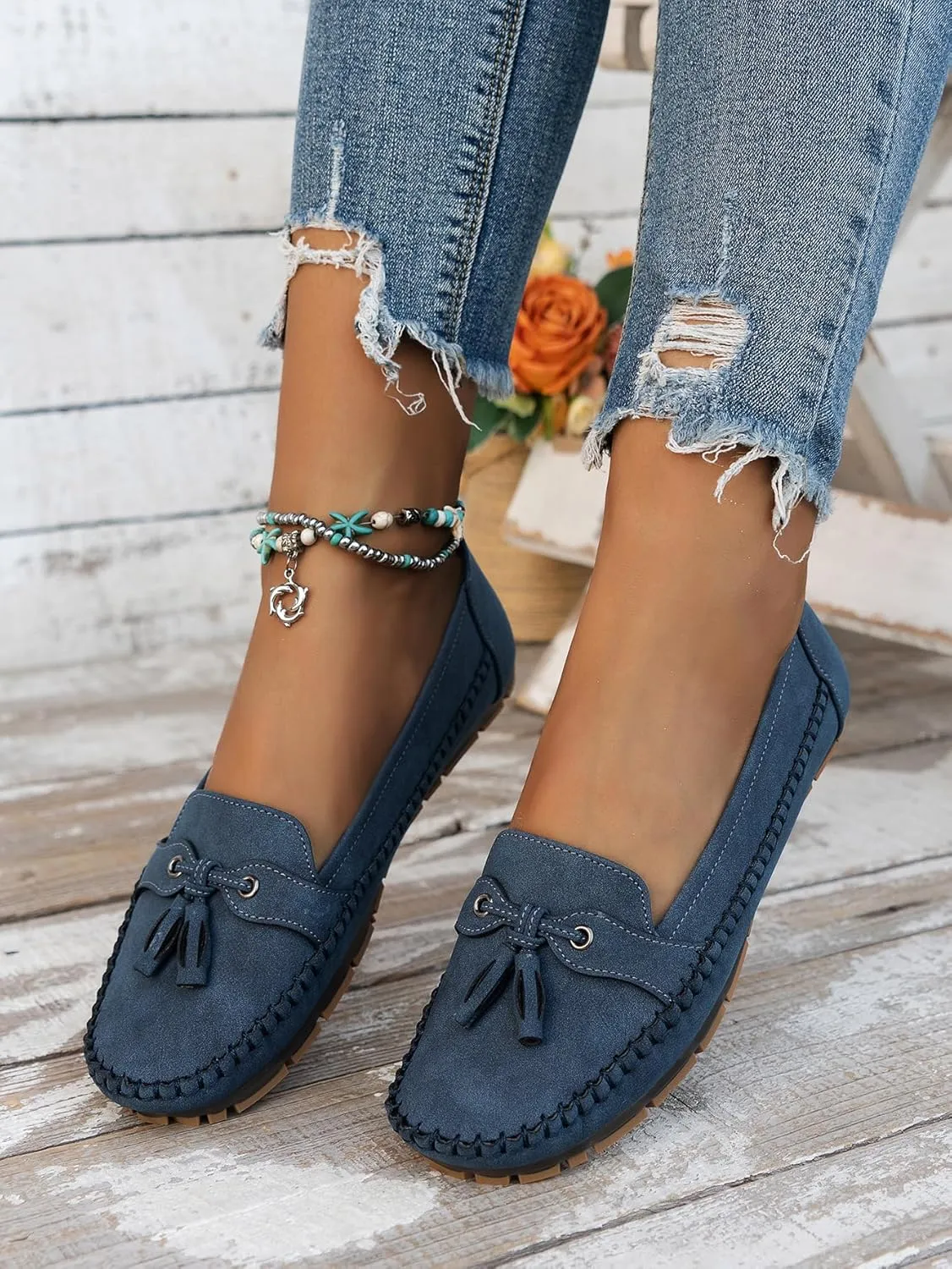 Loafers for Women Business Casual Flats Shoes Comfortable Lightweight Penny Loafers Slip On Work Flats Dress Shoes