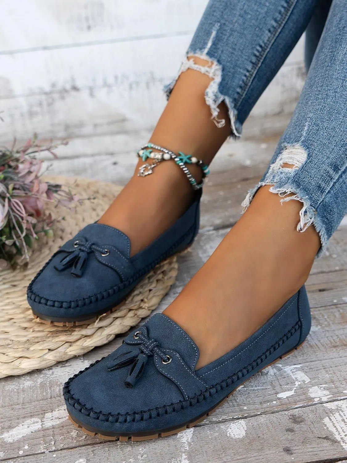 Loafers for Women Business Casual Flats Shoes Comfortable Lightweight Penny Loafers Slip On Work Flats Dress Shoes