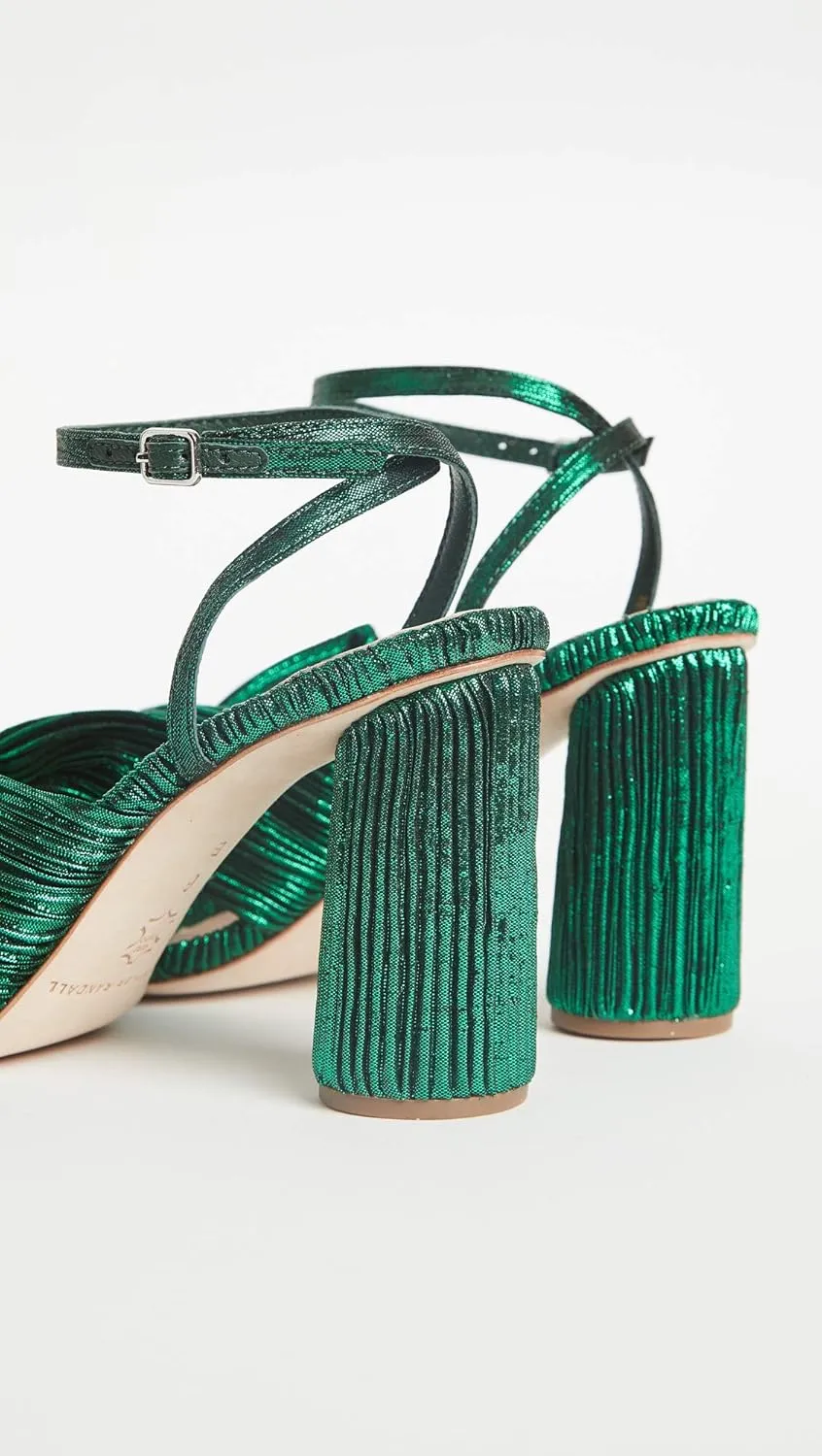 Loeffler Randall Women's Camellia Pleated Bow Heel with Ankle Strap
