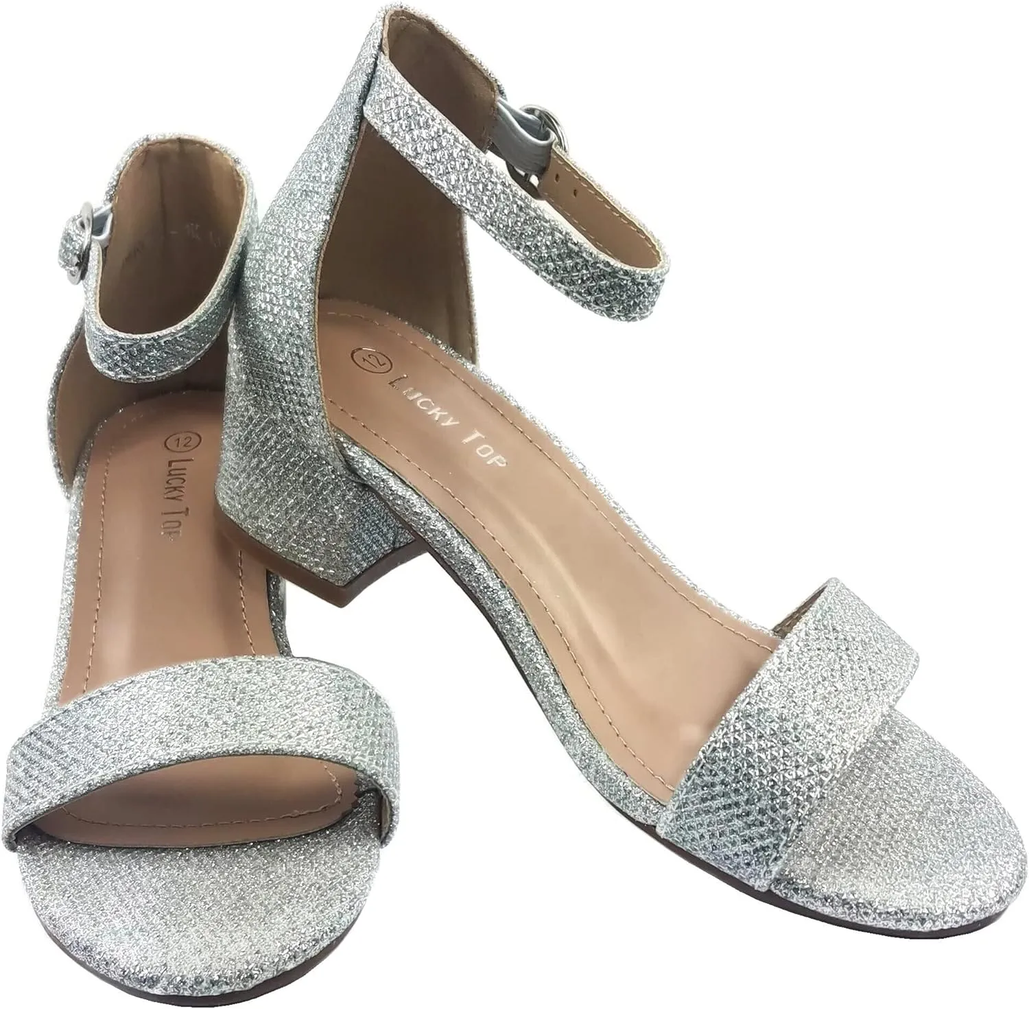Lucky Top Girls Dress Sandal Low Heel Ankle Strap