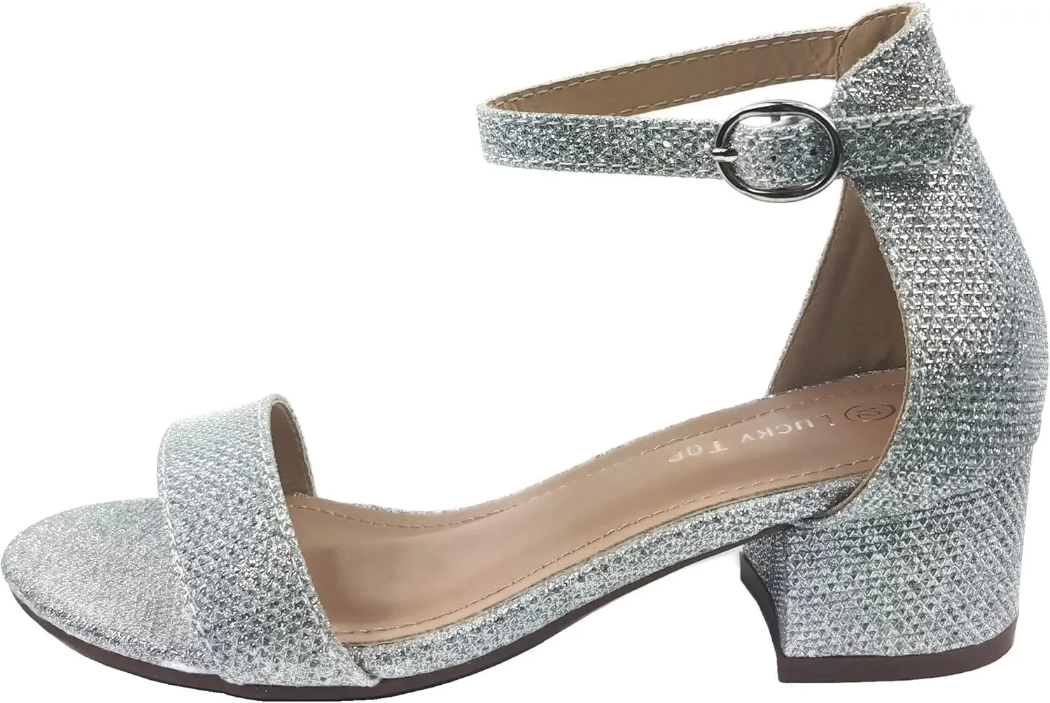 Lucky Top Girls Dress Sandal Low Heel Ankle Strap