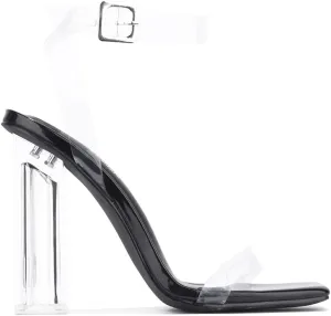 Lula Clear Square Toe Block High Heels (Lula)