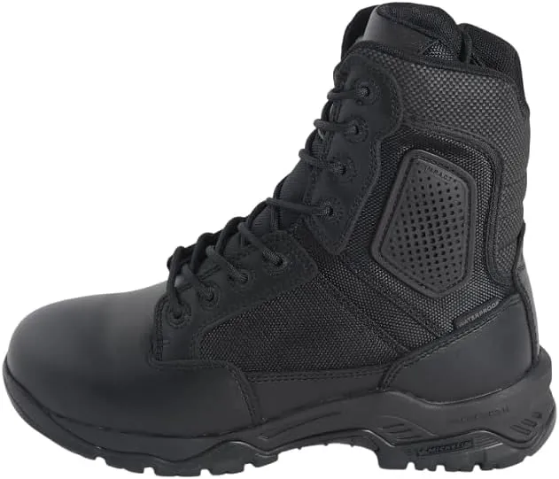 Magnum Strike Force 8" Side Zipper Tactical Boots - Designed for Police, EMS, Security, Military, Hunting & Motorcycle w/ Slip Resistant Michelin Outsole, Replaceable M.P.A.C.T Instant Comfort Insole