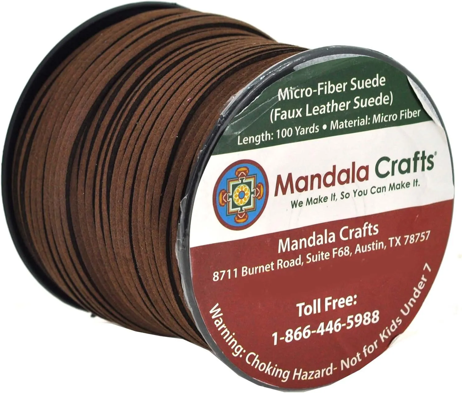 Mandala Crafts Faux Suede Cords Dark Brown Leather Cords for Jewelry Making - 2.65mm Leather Laces Leather Strips Flat Vegan Leather Strings for Dream Catchers Supplies