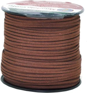 Mandala Crafts Faux Suede Cords Dark Brown Leather Cords for Jewelry Making - 2.65mm Leather Laces Leather Strips Flat Vegan Leather Strings for Dream Catchers Supplies
