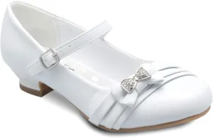 Mary Jane Shoes with Pretty Satin Rolled Rosettes Patent Leather