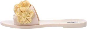 Melissa Babe Springtime Slides for Women - Feminine & Trendy Jelly Slides with Flower Applique, Dressy Summer Sandals for Women, Adult Jellies, Women's Jelly Shoes, Slip On Sandals