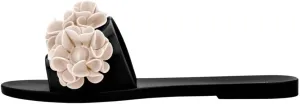 Melissa Babe Springtime Slides for Women - Feminine & Trendy Jelly Slides with Flower Applique, Dressy Summer Sandals for Women, Adult Jellies, Women's Jelly Shoes, Slip On Sandals