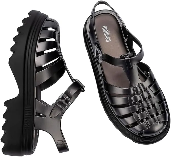 Melissa Possession Platform II Jelly Sandals for Women – Classic Fisherman-Style Chunky Platform with Adjustable Ankle Strap, Lightweight EVA Sole, and Non-Slip Traction