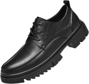 Men Dress Oxford Formal Shoes Vintage Lace Up Prom Brogue Calfskin Leather Wedding Low Top Shoe