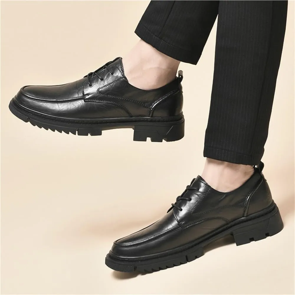 Men Dress Oxford Formal Shoes Vintage Lace Up Prom Brogue Calfskin Leather Wedding Low Top Shoe