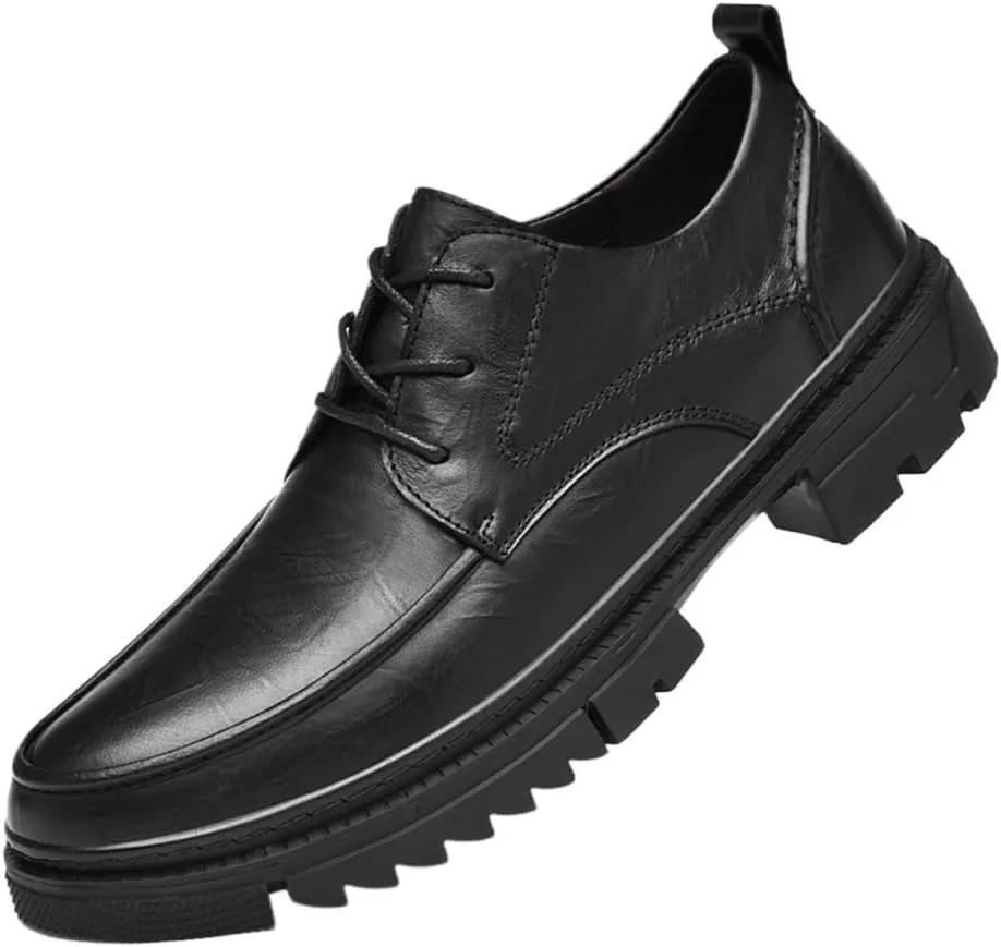 Men Dress Oxford Formal Shoes Vintage Lace Up Prom Brogue Calfskin Leather Wedding Low Top Shoe