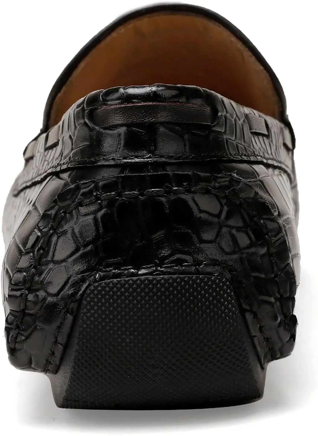 Men's Leather Penny Loafers, Casual Alligator Pattern Business Dress Shoes Slip on Driving Moccasins Loafer Shoes for Mens