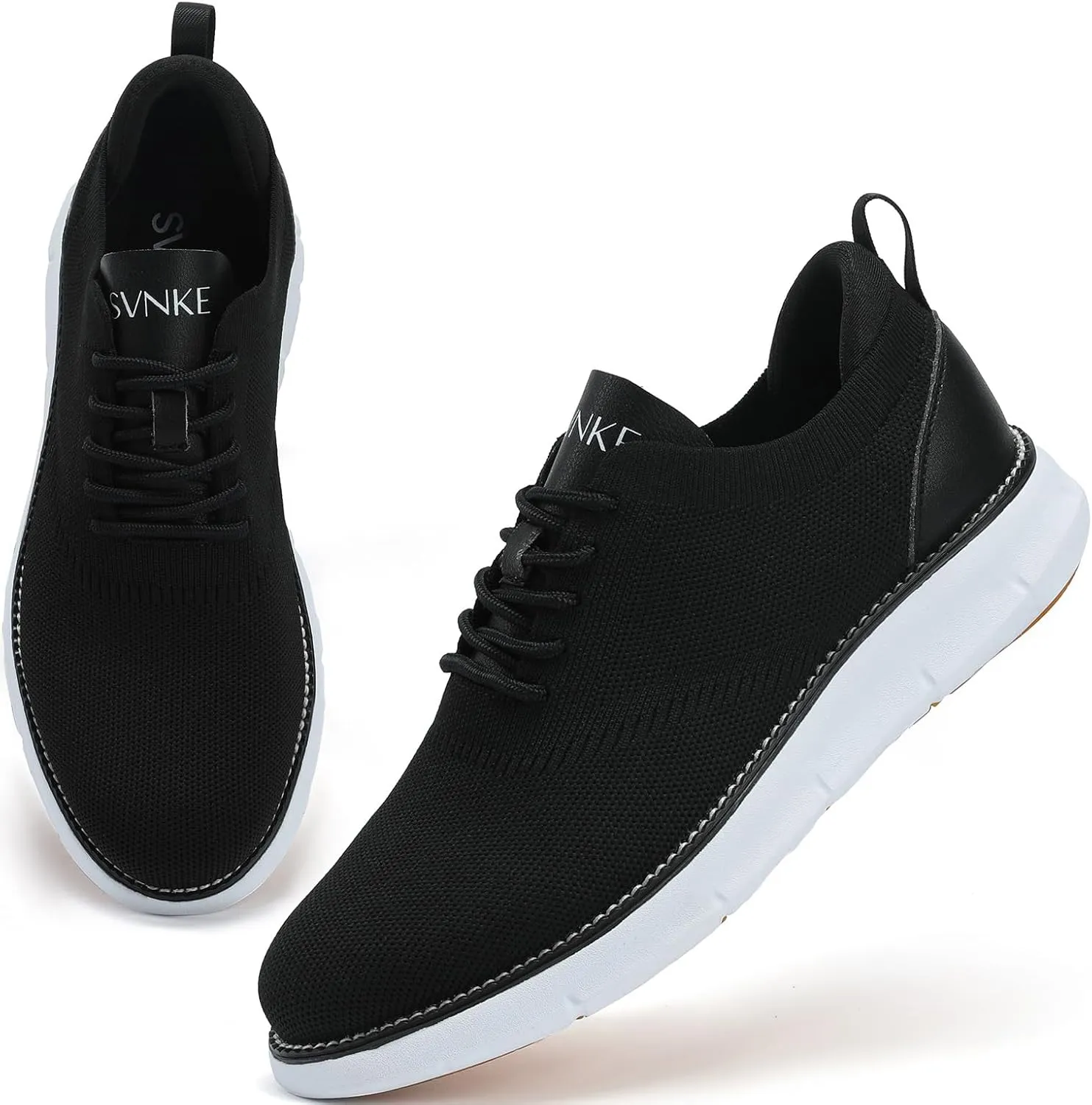 Men's Mesh Dress Shoes Casual Business Lace Up Oxford Sneakers Lightweight Breathable Walking Shoes Comfortable Thick Sole Tennis Footwear