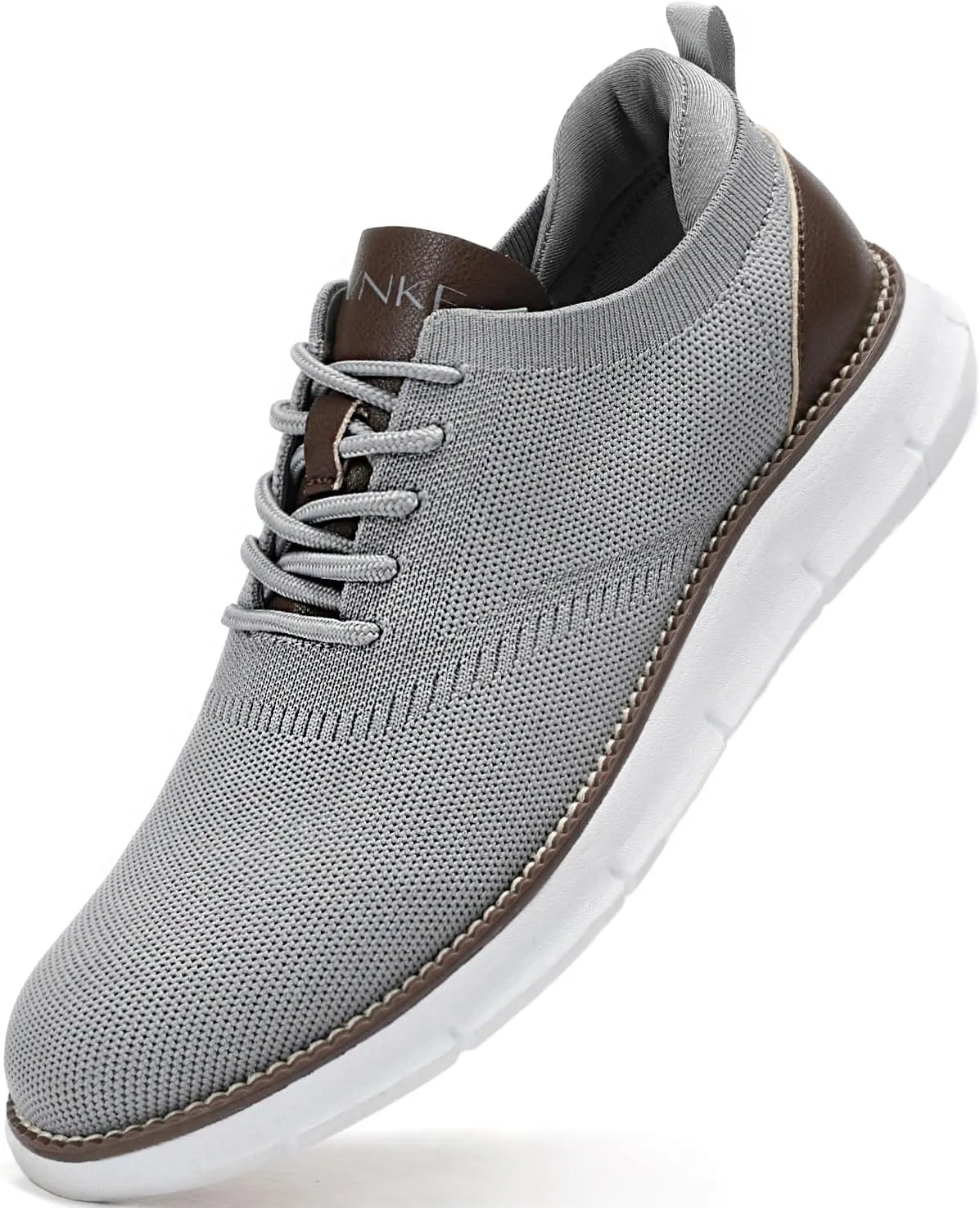 Men's Mesh Dress Shoes Casual Business Lace Up Oxford Sneakers Lightweight Breathable Walking Shoes Comfortable Thick Sole Tennis Footwear