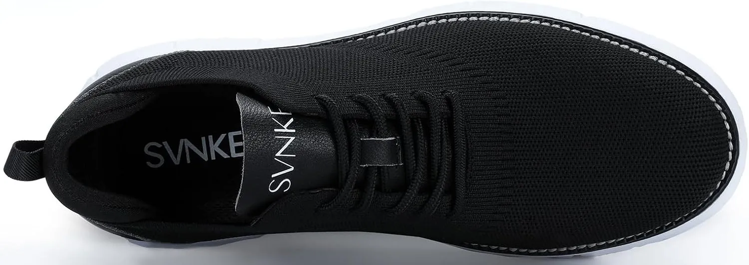 Men's Mesh Dress Shoes Casual Business Lace Up Oxford Sneakers Lightweight Breathable Walking Shoes Comfortable Thick Sole Tennis Footwear