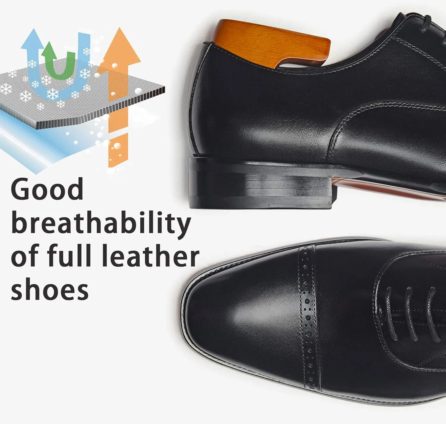 Men's Oxford Formal Comfortable Dress Shoes Genuine Leathers