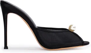 Mesh Mule Heels for Women with 4 Inch Stiletto Heel