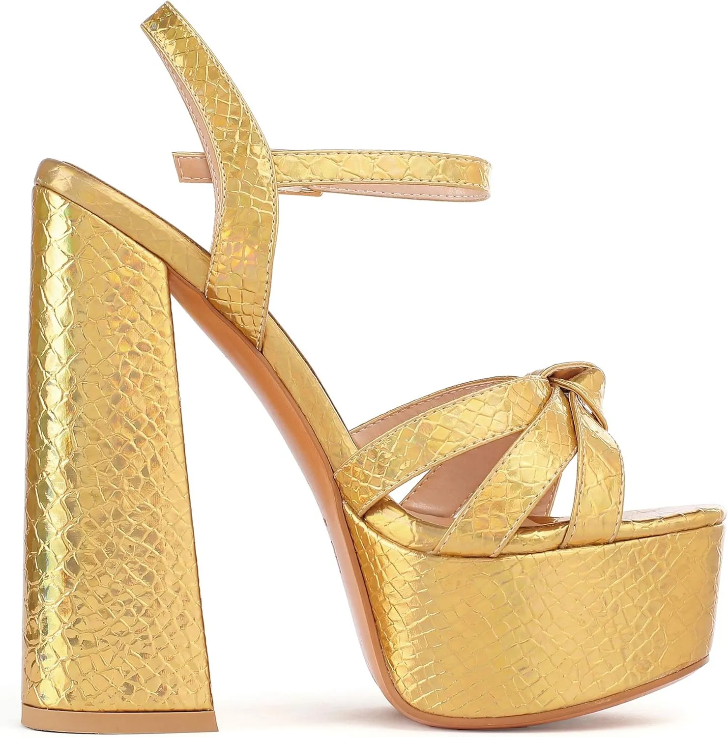 Mettesally Women's Chunky Platform Heels Heeled Sandals Open Toe Ankle Strap Sandals Summer Dress Shoes