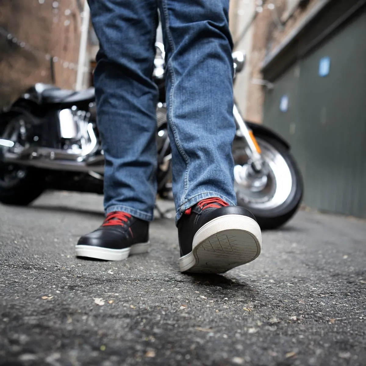 Milwaukee Leather Men's Motorcycle Reinforced Street Biker Casual Riding Shoes Leather Suede Canvas - 10.5
