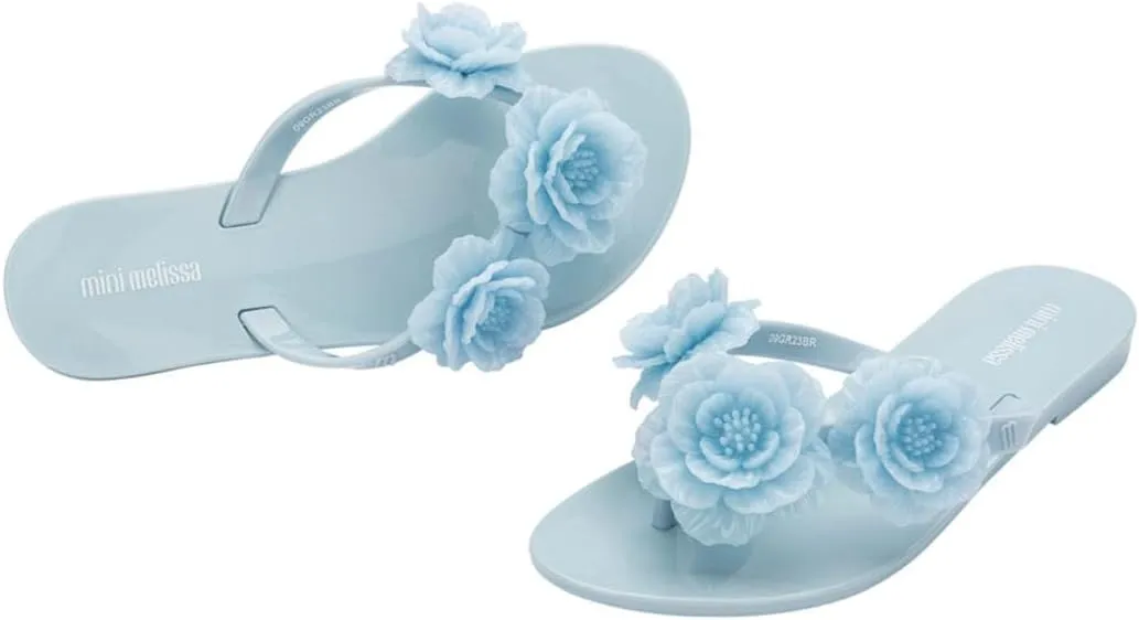 mini melissa Harmonic Collection Girls Flip Flops - Kids Slip On Sandals, Jelly Shoes