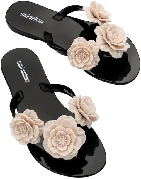 mini melissa Harmonic Collection Girls Flip Flops - Kids Slip On Sandals, Jelly Shoes