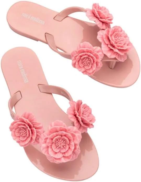 mini melissa Harmonic Collection Girls Flip Flops - Kids Slip On Sandals, Jelly Shoes