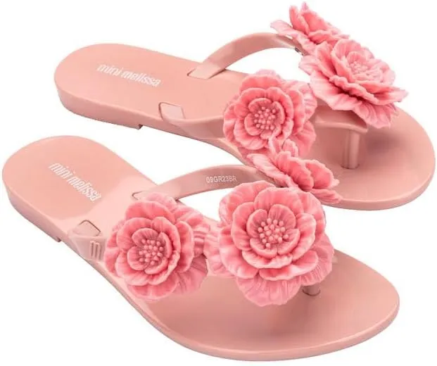 mini melissa Harmonic Collection Girls Flip Flops - Kids Slip On Sandals, Jelly Shoes