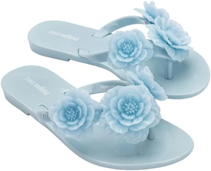 mini melissa Harmonic Collection Girls Flip Flops - Kids Slip On Sandals, Jelly Shoes