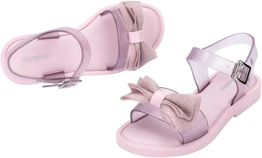 mini melissa Mar Girls Sandals - Bubble Jelly Sandal, Summer Sandals for Girls, Adjustable Ankle Strap, Kids Jelly Shoes