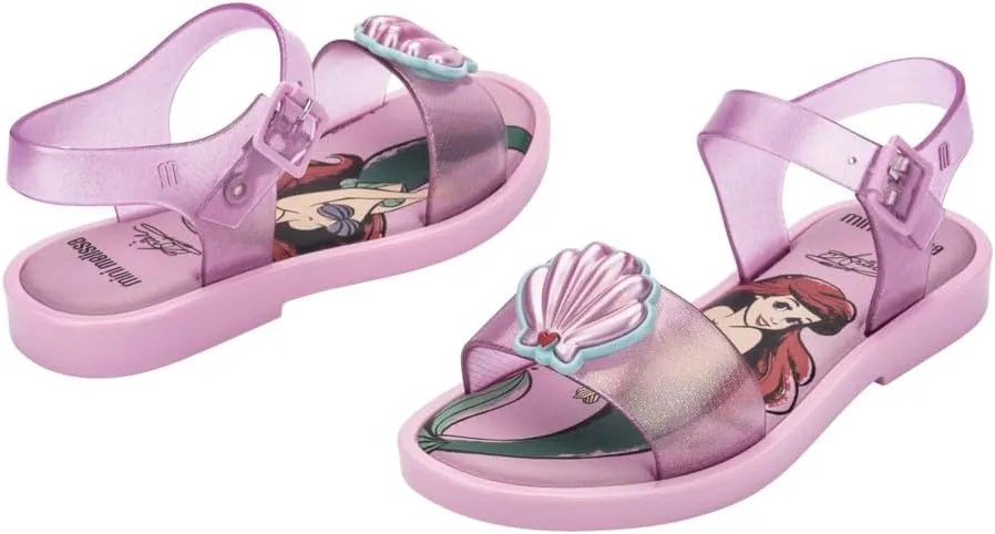 mini melissa Mar Girls Sandals - Bubble Jelly Sandal, Summer Sandals for Girls, Adjustable Ankle Strap, Kids Jelly Shoes
