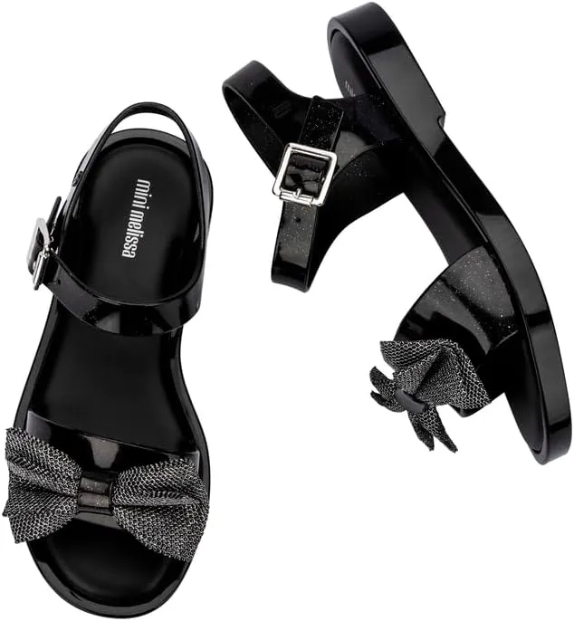 mini melissa Mar Girls Sandals - Bubble Jelly Sandal, Summer Sandals for Girls, Adjustable Ankle Strap, Kids Jelly Shoes