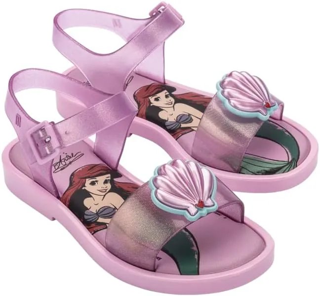 mini melissa Mar Girls Sandals - Bubble Jelly Sandal, Summer Sandals for Girls, Adjustable Ankle Strap, Kids Jelly Shoes