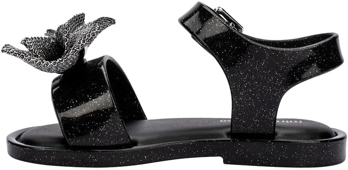 mini melissa Mar Hot Sandals for Babies & Toddlers - Sparkly Sandals w/Heart Buckle & Bow for Baby Girls, Kids Jelly Shoes