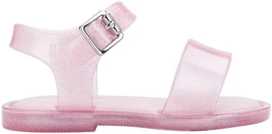 mini melissa Mar Hot Sandals for Babies & Toddlers - Sparkly Sandals w/Heart Buckle & Bow for Baby Girls, Kids Jelly Shoes