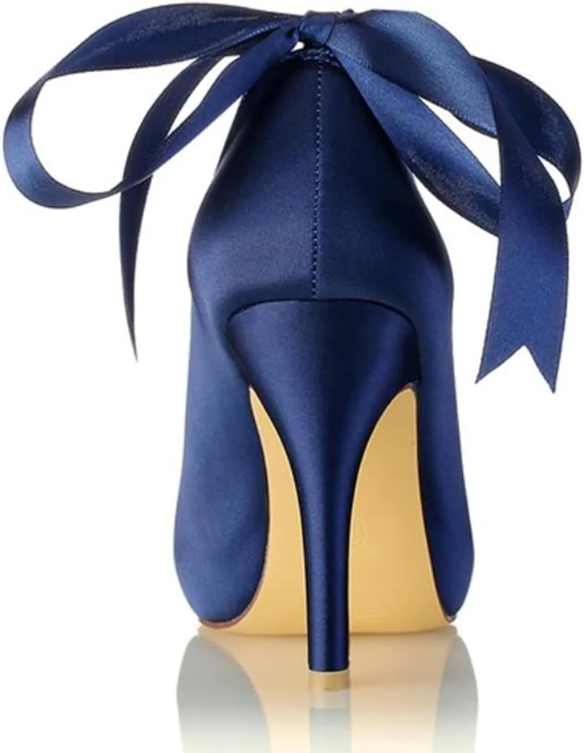 Minishion Womens Dressy Sandals for Wedding Platform Ankle Chain Formal Eveing Shoes with Ribbon BR099