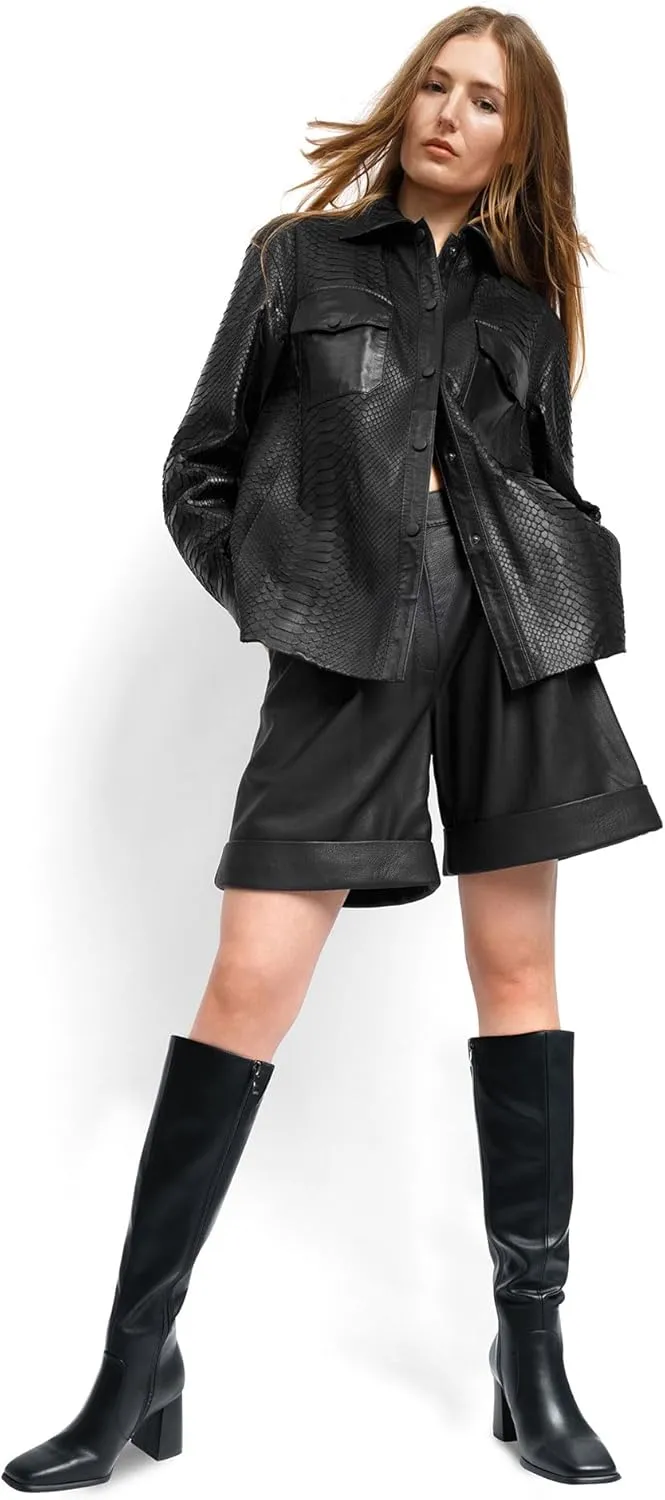 Modatope Knee High Boots Women Chunky Heel Square Toe Tall Boot for Women High Heel Side Zipper Long Boots