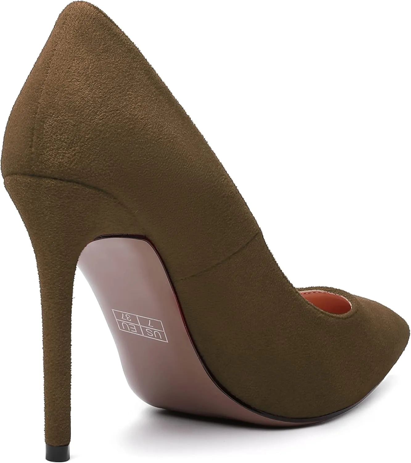 MODENCOCO Womens Wedding Sexy Pointed Toe Slip On Suede Party Stiletto High Heel Pumps Dress Shoes 4 Inch