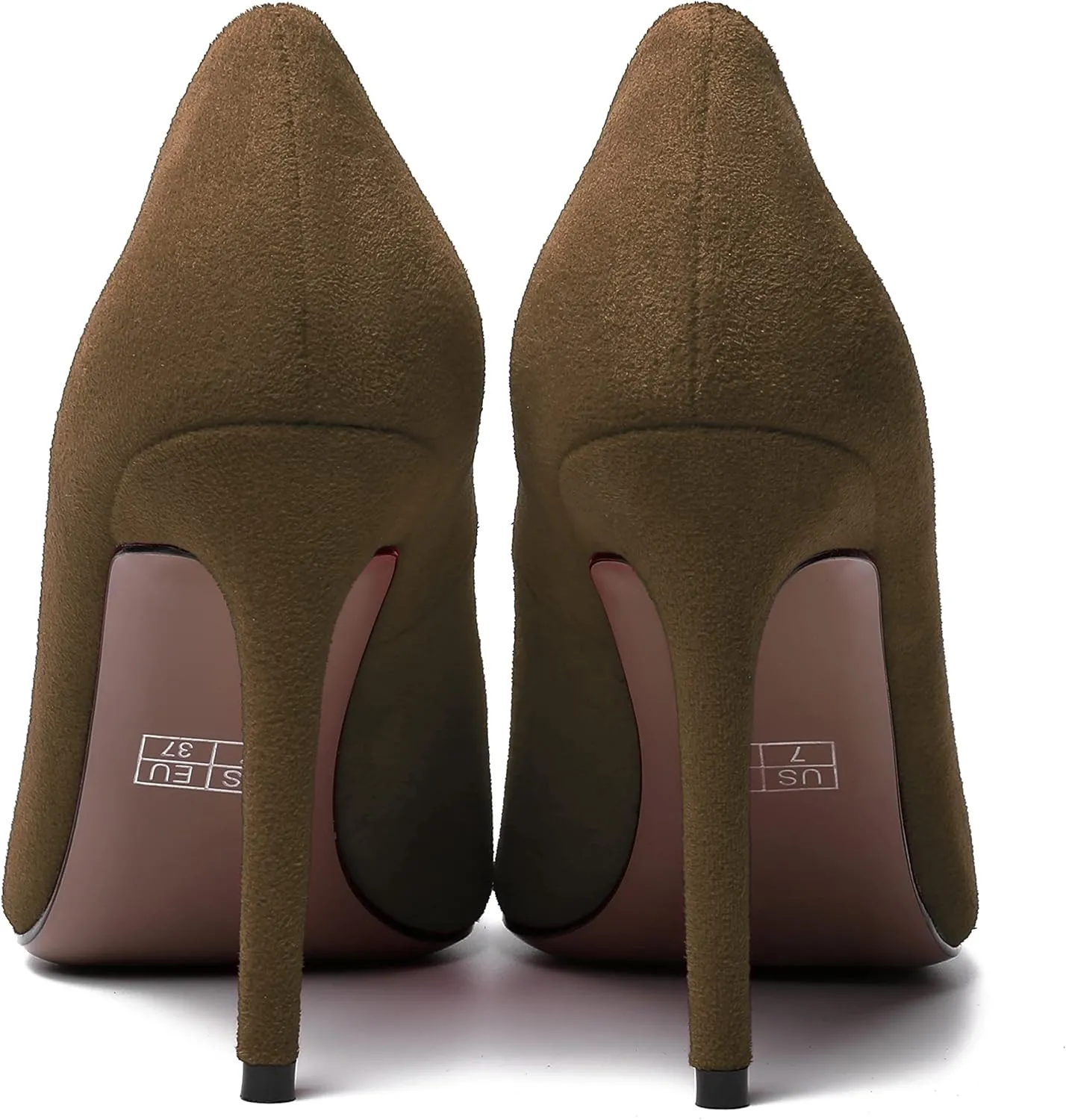 MODENCOCO Womens Wedding Sexy Pointed Toe Slip On Suede Party Stiletto High Heel Pumps Dress Shoes 4 Inch