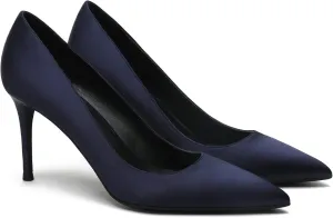 MOOMMO Women Classic High Heels Pumps Shoes Pointed Toe Slip On Satin Heels Stiletto Dress Shoes Pointed Closed Toe 3" Kitten Heel Sandals Office Ladies Bridal Wedding Party Formal Basic 4-13 M US