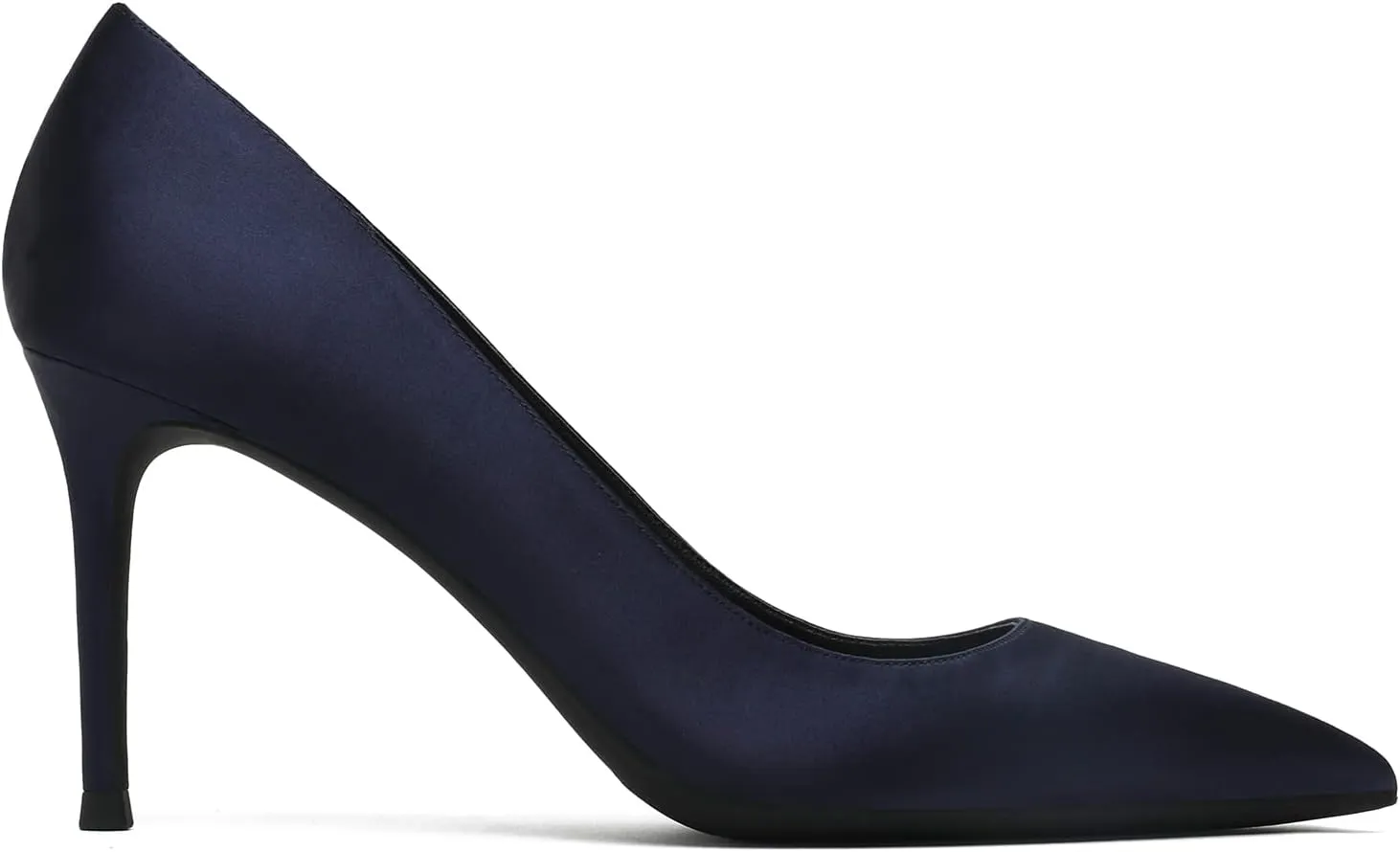 MOOMMO Women Classic High Heels Pumps Shoes Pointed Toe Slip On Satin Heels Stiletto Dress Shoes Pointed Closed Toe 3" Kitten Heel Sandals Office Ladies Bridal Wedding Party Formal Basic 4-13 M US