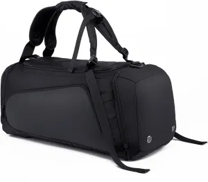 Multifunction Large Capacity Men Travel Bag Waterproof Duffle Bag for Travel Backpack Hand Luggage Bags with Shoe Pouch (Gray : Black)
