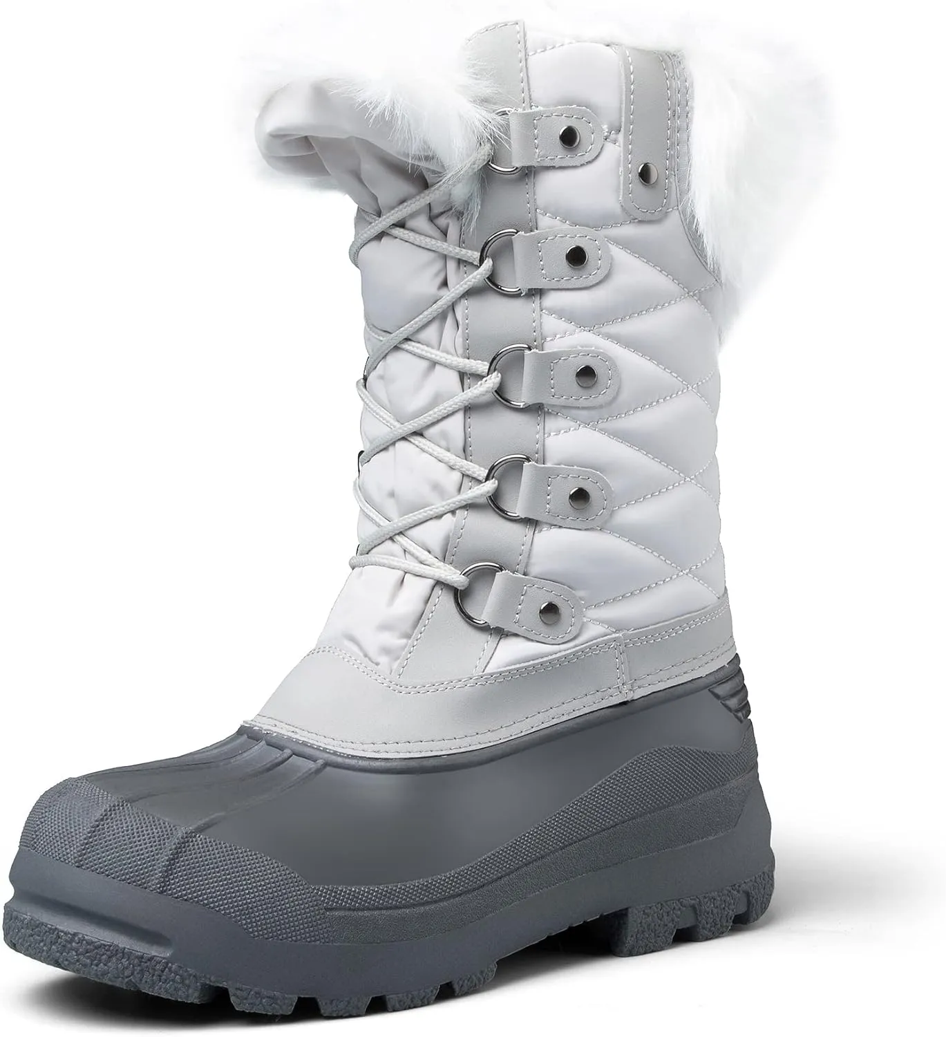 mysoft Women's Snow Boots Warm Insulated Faux Fur Lined Waterproof Mid-Calf Winter Boots