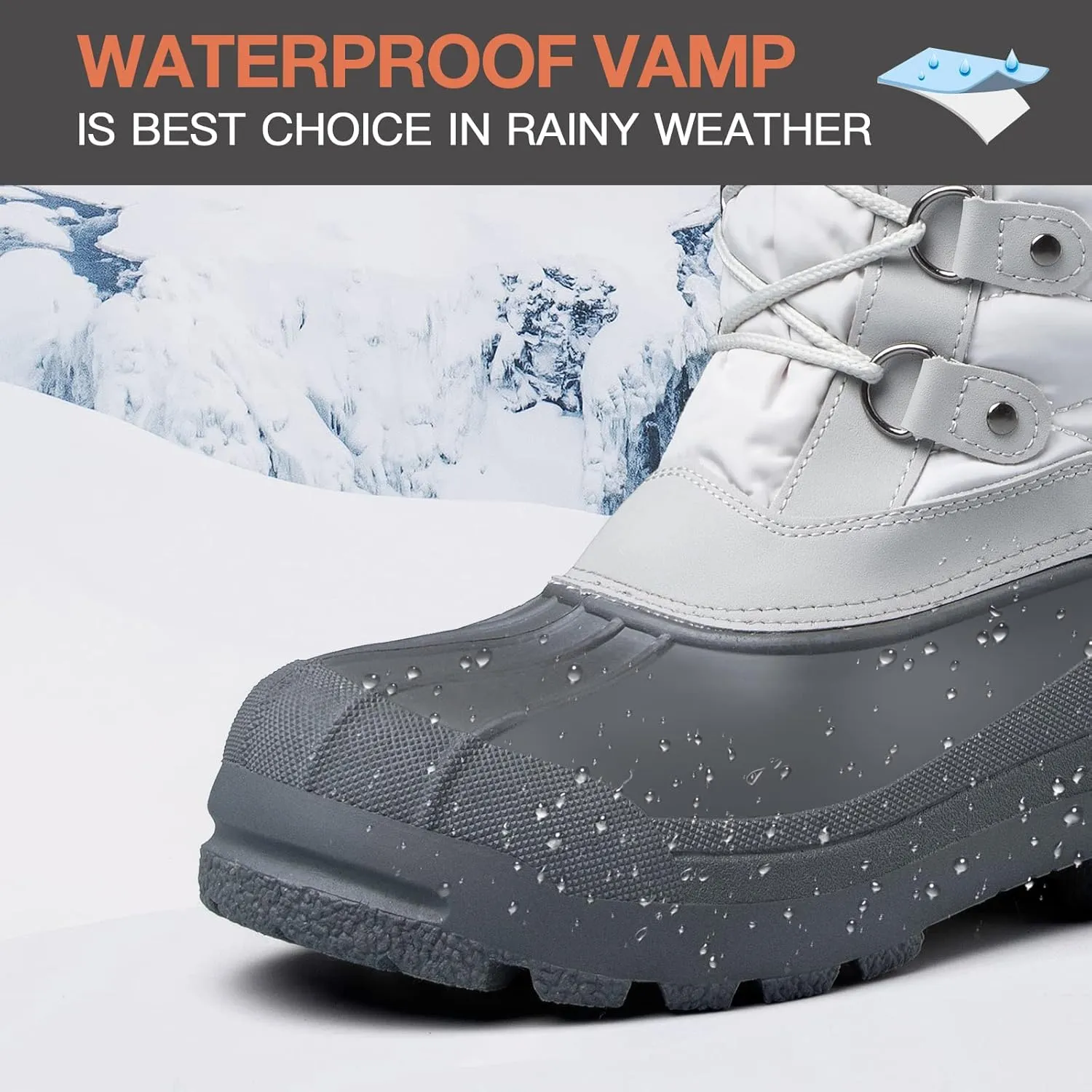 mysoft Women's Snow Boots Warm Insulated Faux Fur Lined Waterproof Mid-Calf Winter Boots
