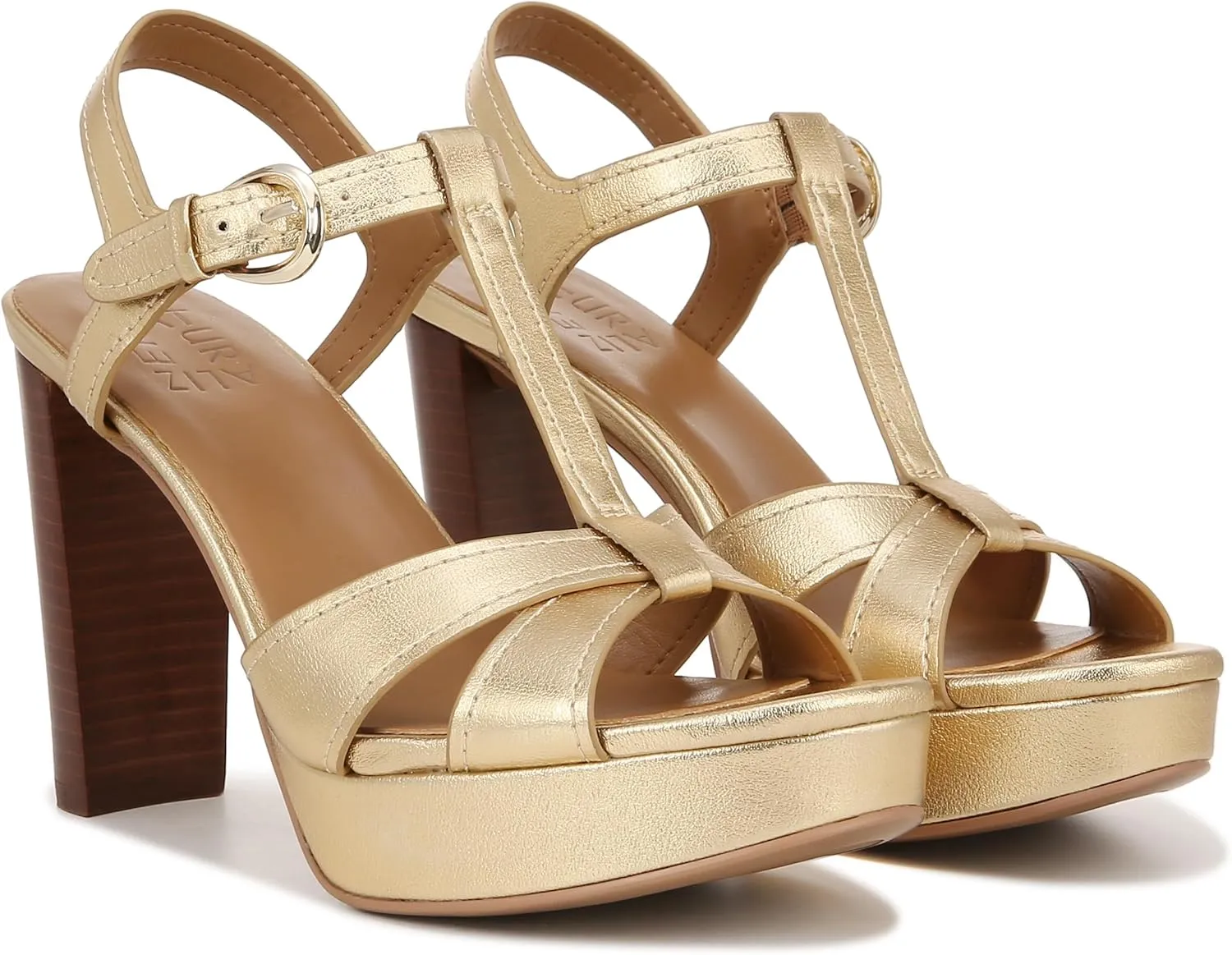 Naturalizer Women's Marnie Platform T-Strap High Heel Sandal Heeled