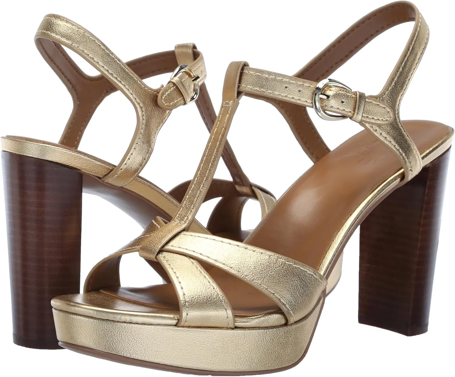 Naturalizer Women's Marnie Platform T-Strap High Heel Sandal Heeled