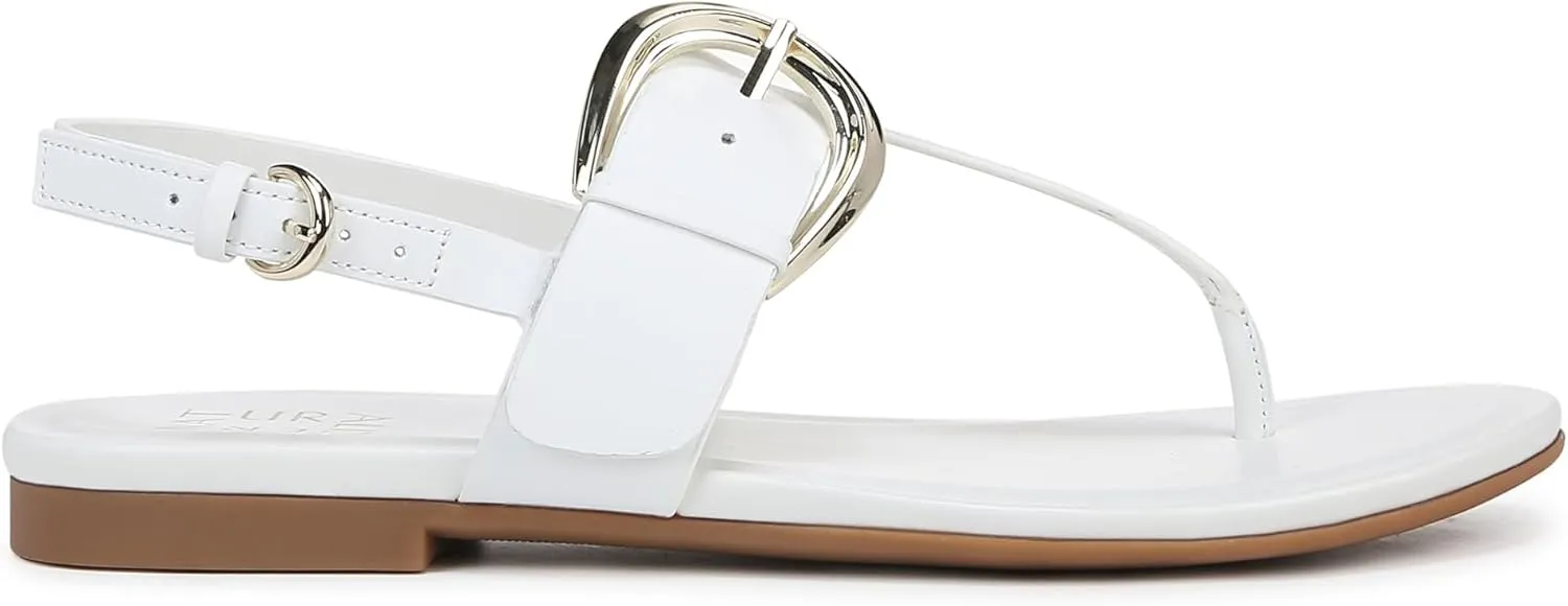 Naturalizer Womens Taylor T-Strap Slingback Flat Sandal