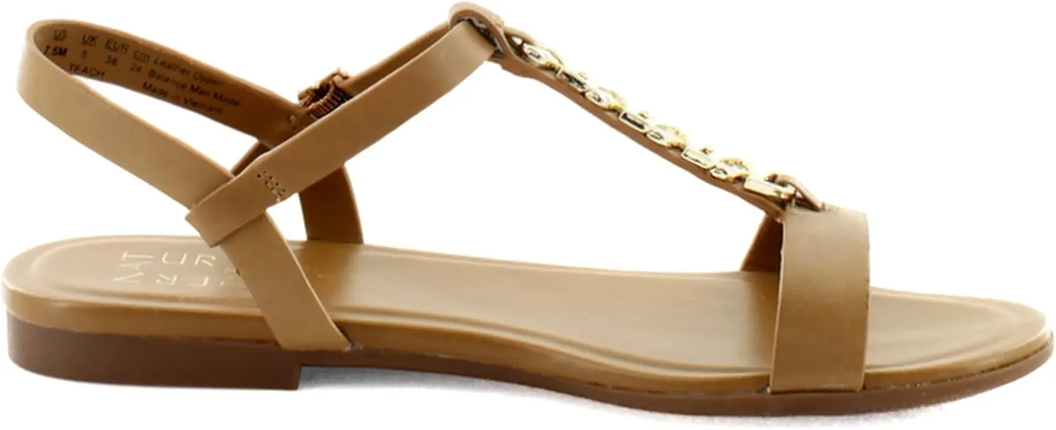Naturalizer Womens Teach Chain-link Detail Flat Sandal